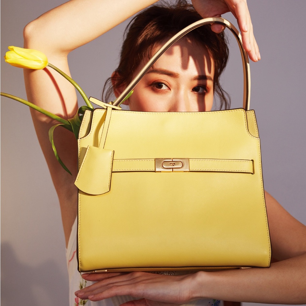 Like new TORY BURCH SMALL LEE RADZIWILL COLORBLOCK DOUBLE BAG $998